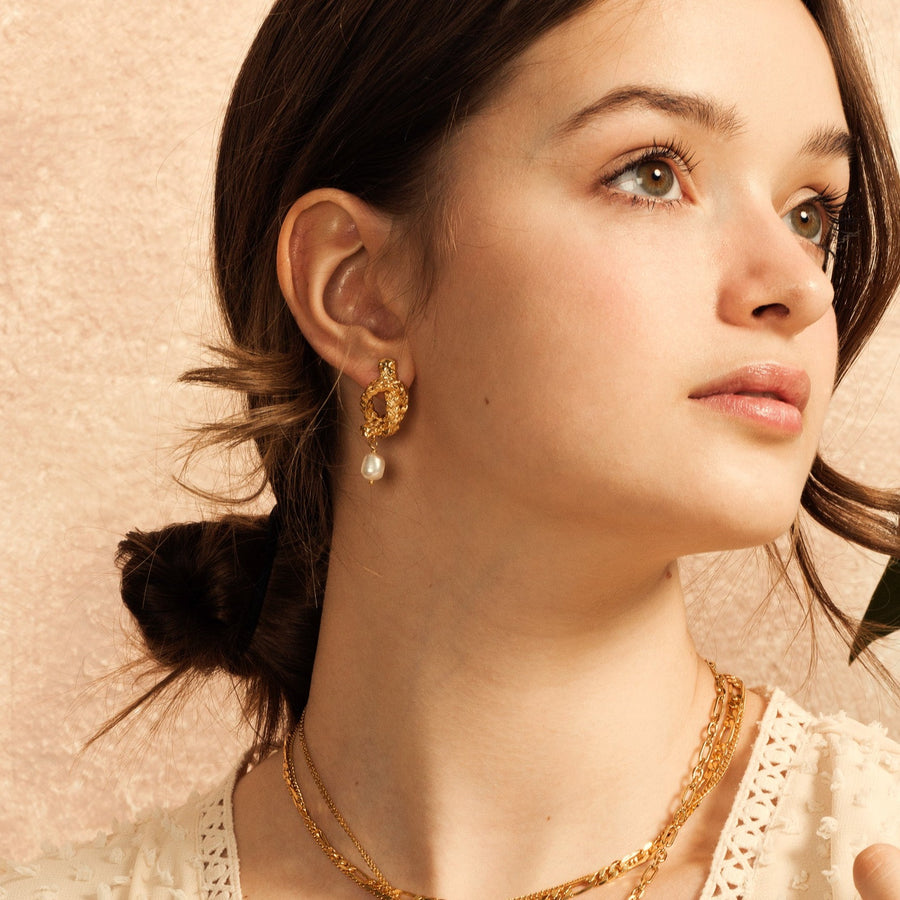 Philippa 18K pearl earrings, bridal