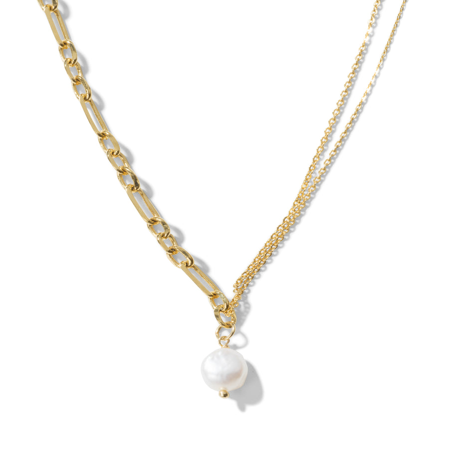 Talia 14K Gold Pearl Duo Row Necklace