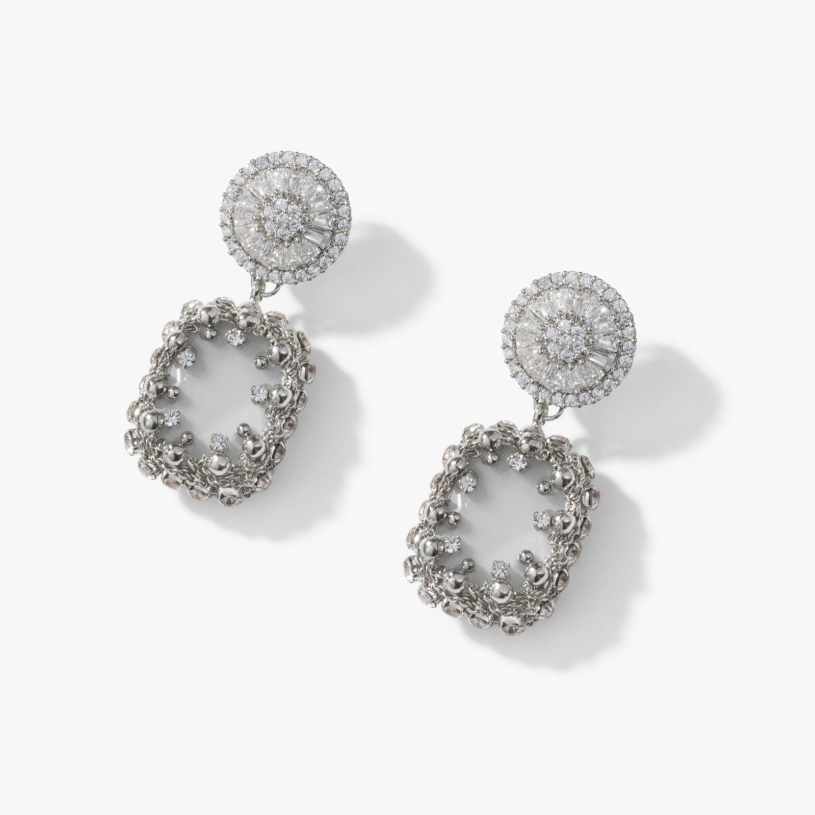 Claudette Gemstone Drop Earrings White Moonstone – Pijouletta