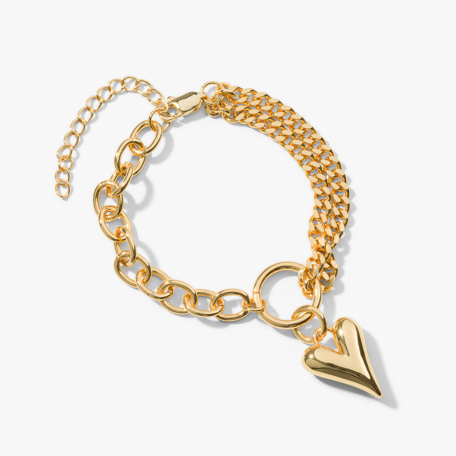 Freya Heart-You Luxe 18K Gold duo chain bracelet