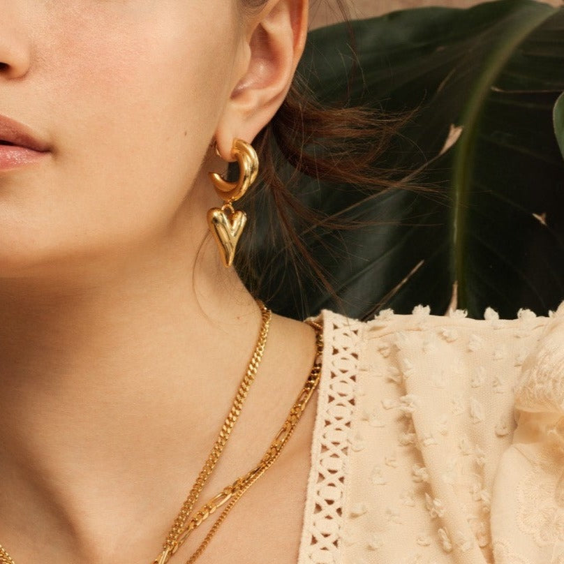 Freya Heart-You Luxe 18K Gold Twist Drop earrings