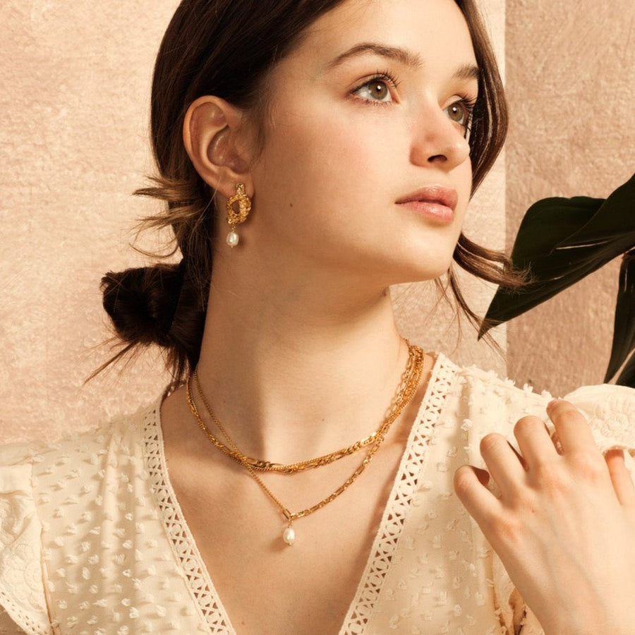 Philippa Luxe 18K Gold Freshwater Pearl drop earrings