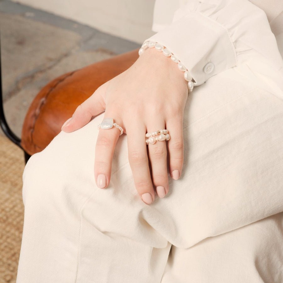 Emma Carre Bean 14K Baroque Pearl Ring
