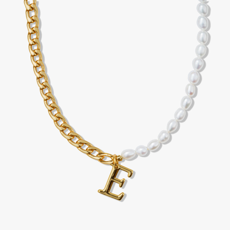 Arlette Luxe Initial 18K Gold & Freshwater Pearl Chain Necklace