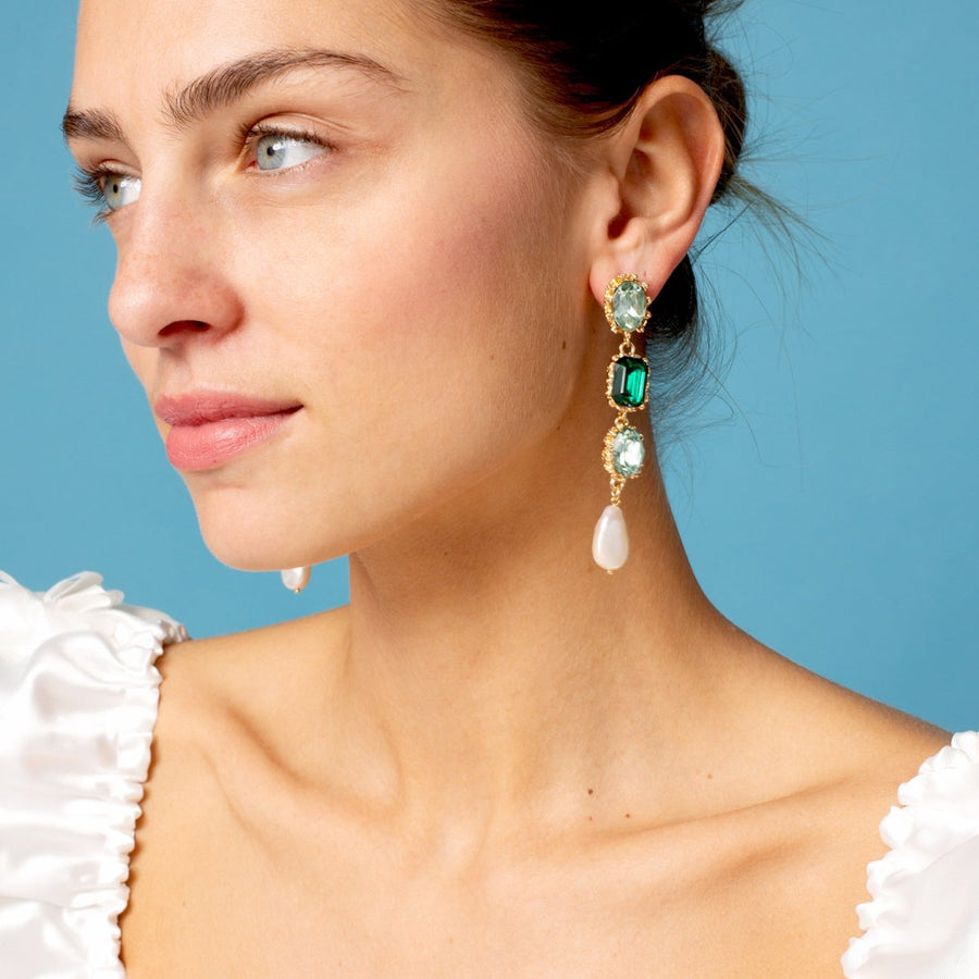 Seraphina Jewel Cubic Zirconia Drop Earrings
