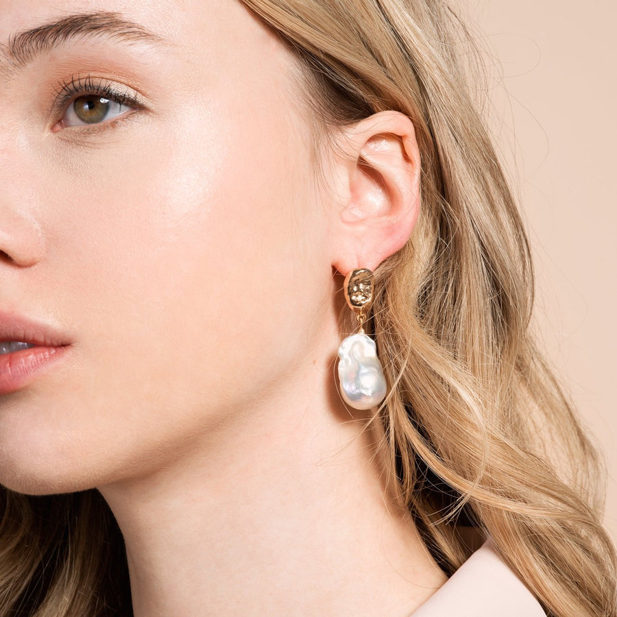 Carlotta Luxe Freshwater Baroque Pearl Drop earrings