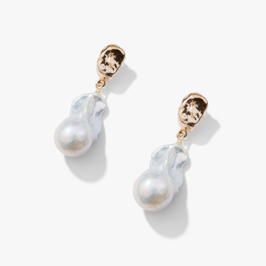 Carlotta Luxe Freshwater Baroque Pearl Drop Earrings