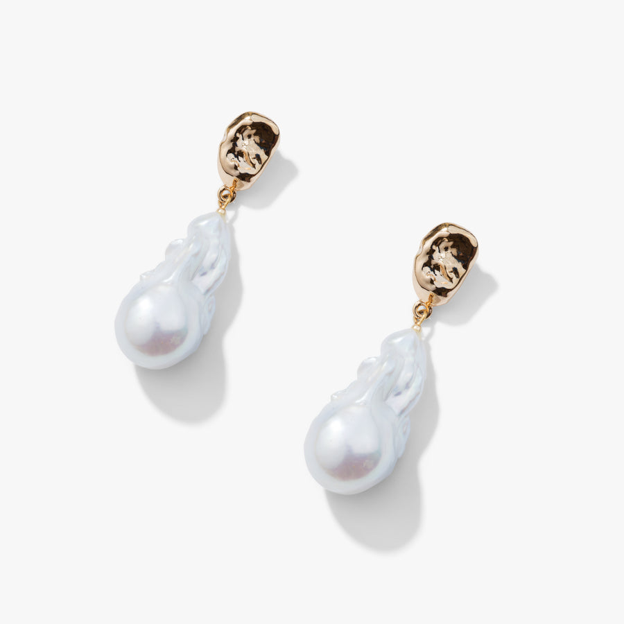 Carlotta Luxe Freshwater Baroque Pearl Drop Earrings