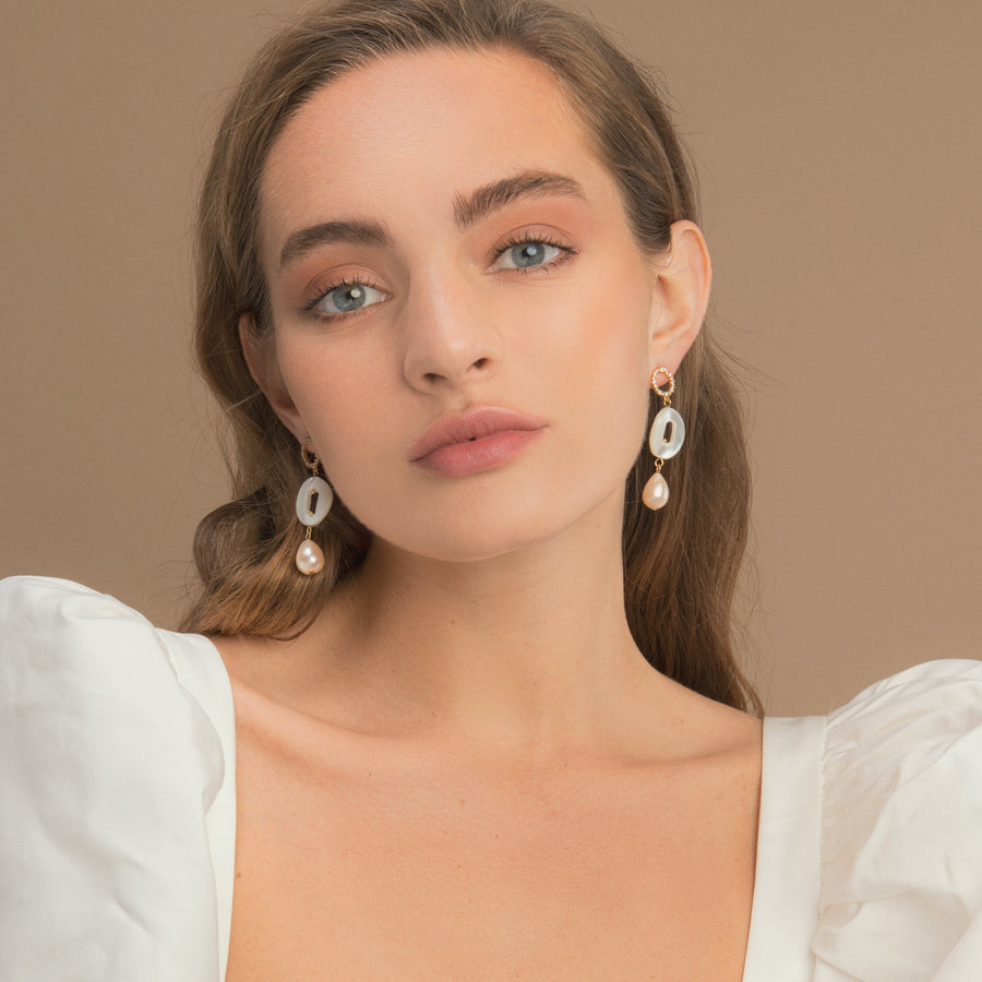 Antoinette Pearly Drop Earrings elegant contemporary 