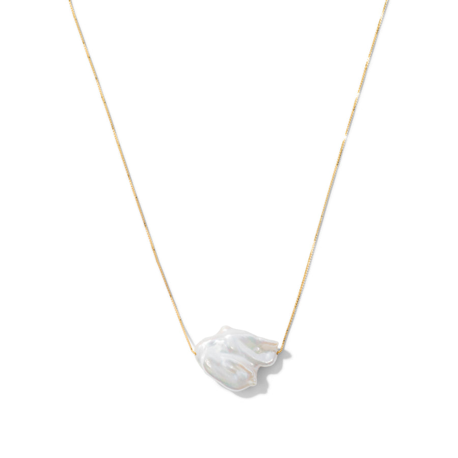 Laurene Luxe 14K Gold Baroque Pearl Pendant Necklace