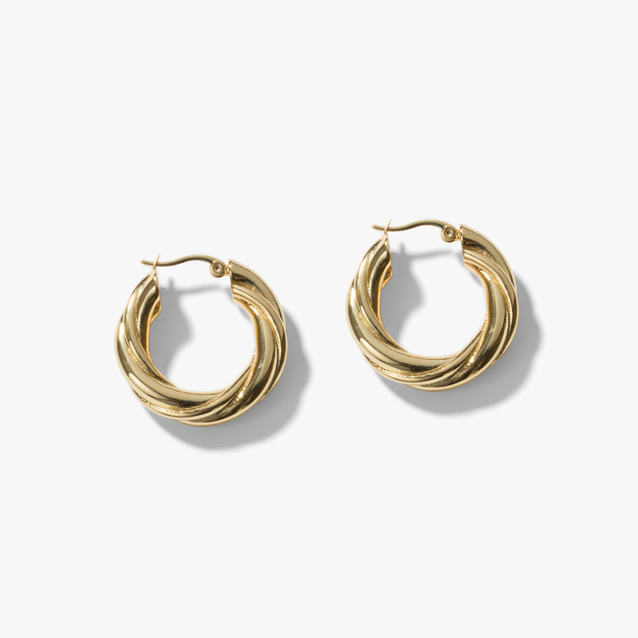 Theodora 14K Gold Entwine Hoop Earrings