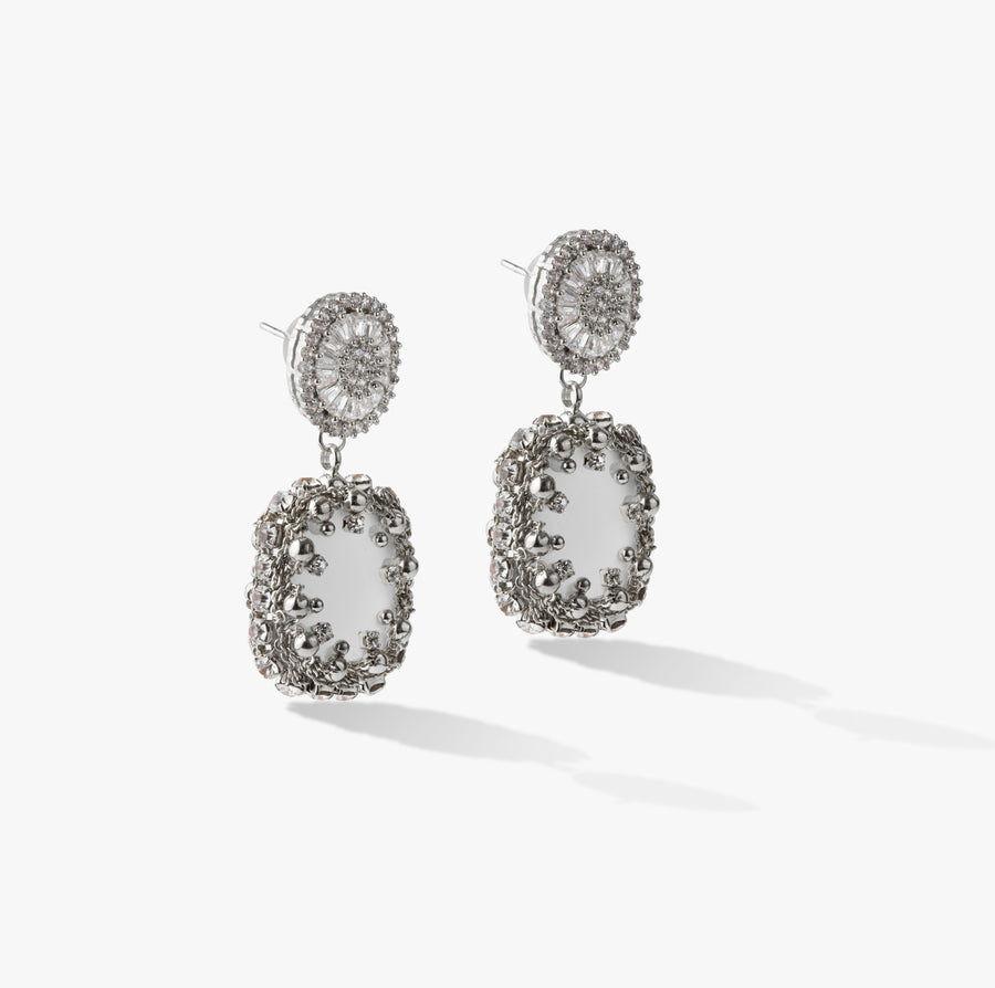Claudette Gemstone Drop Earrings White Moonstone