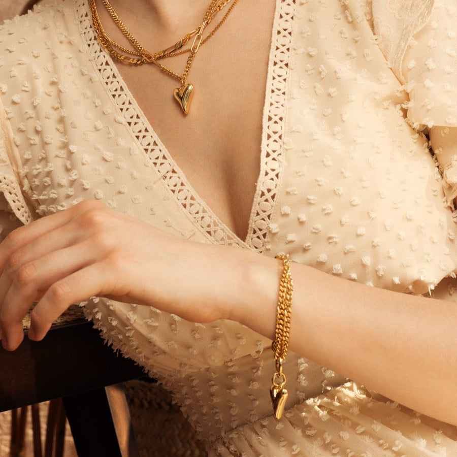 Freya Heart-You Luxe 18K Gold duo chain bracelet