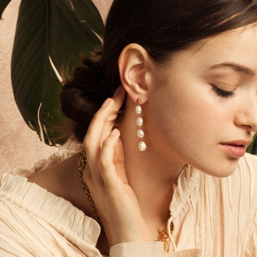 Cecile Quatre Pearl Drop Earrings