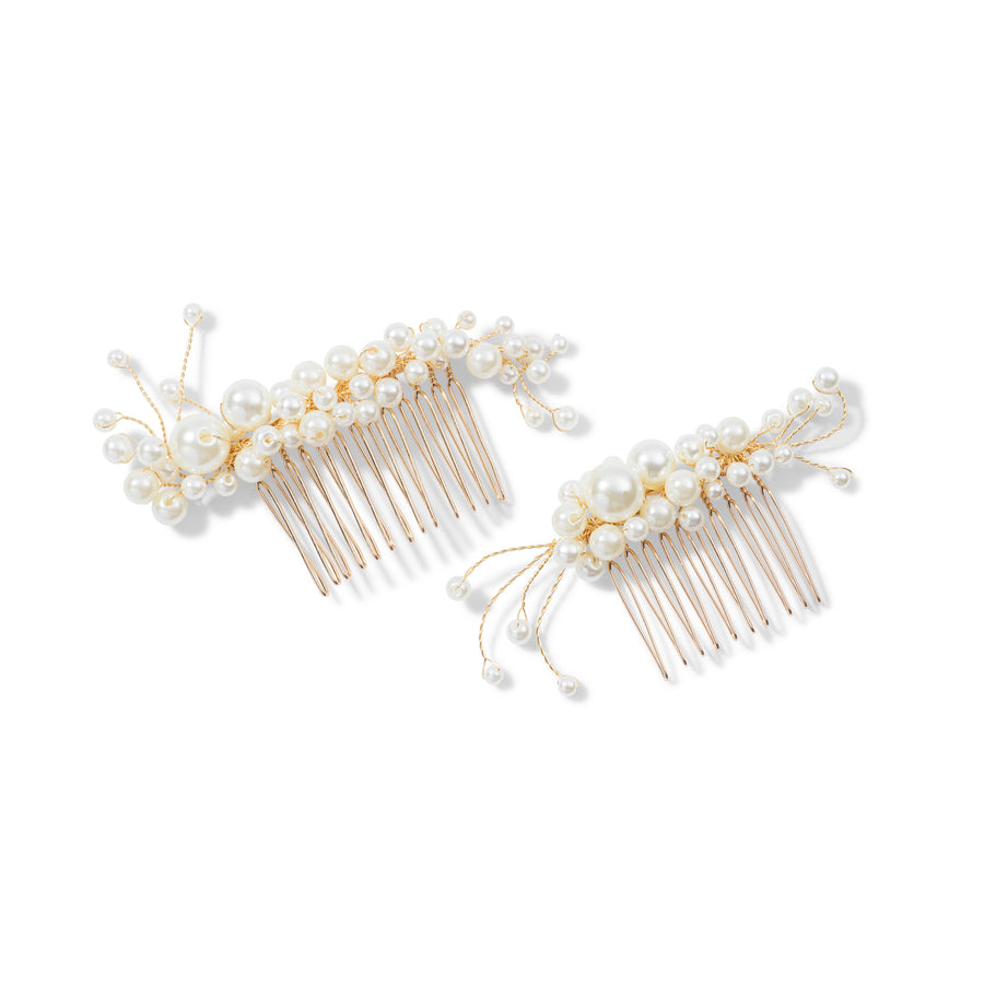 Estée Pearl Duo Hair Combs Set for brides and ladies