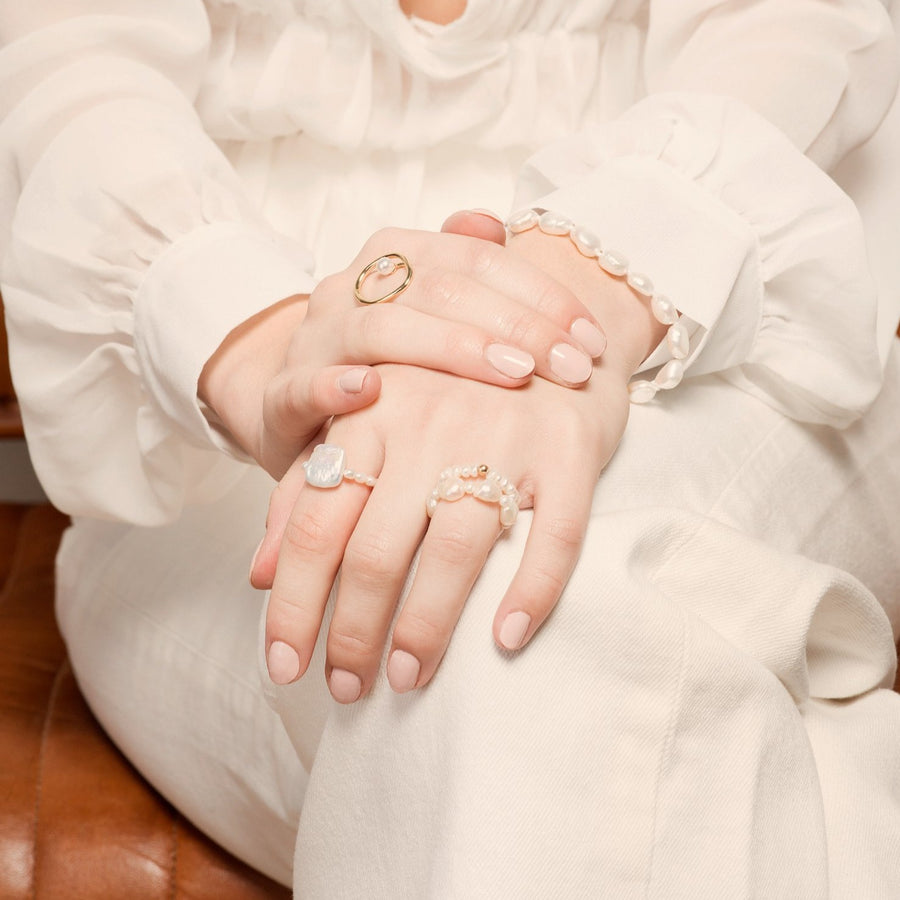 Emma Carre Bean 14K Baroque Pearl Ring